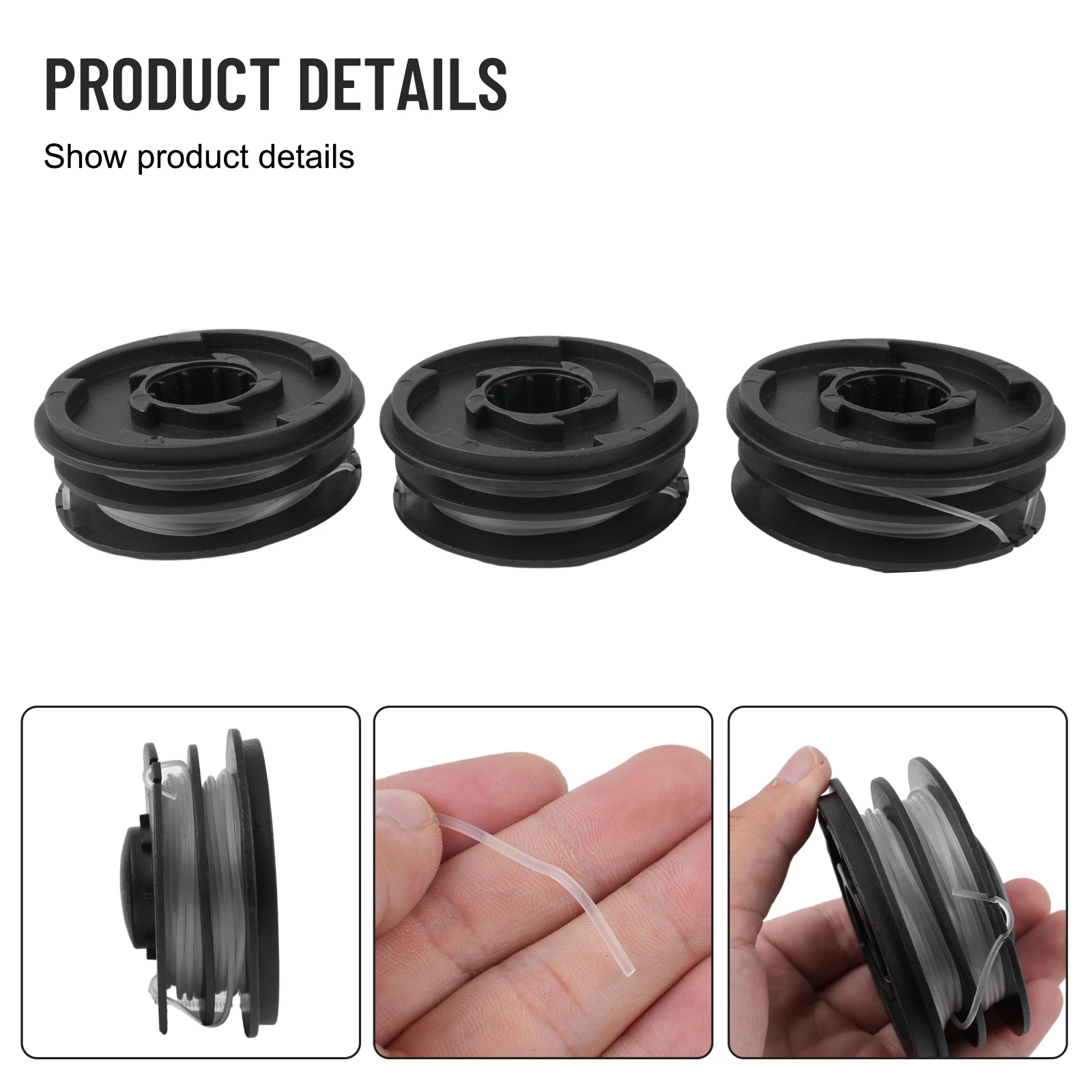 Trimmer Spools Line Spools Performance Power Thread Grass Three Pcs Installation Kit PWR400DGTA Diameter 75 Mm