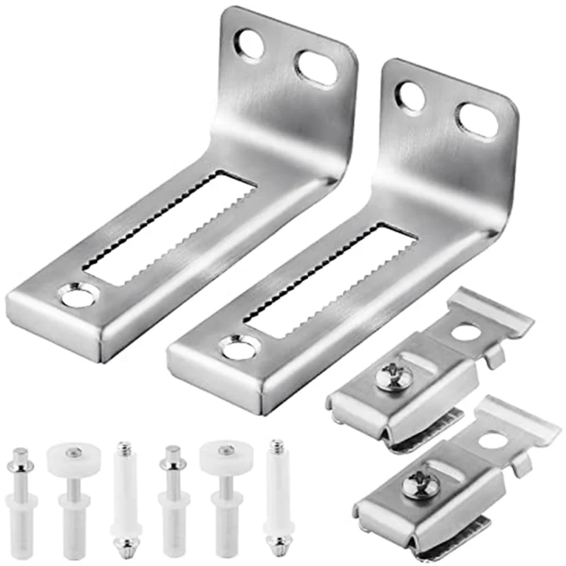 Bi Fold Door Hardware Set, 2 Packs of Louver Door Hardware, Contains Top and Bottom Pivots, Brackets and Guide Wheel