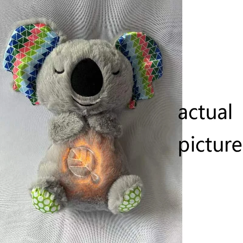 Juguete de peluche para bebés desde el nacimiento, luz nocturna suave y relajante que respira y se ilumina, regalo para niñas o niños