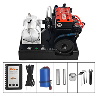 TOYAN FS L200AC Engine Model with Start Base Metal Inline Twin Cylinder Four Stroke Engine Model Air Cooled Nitro Toy Finished