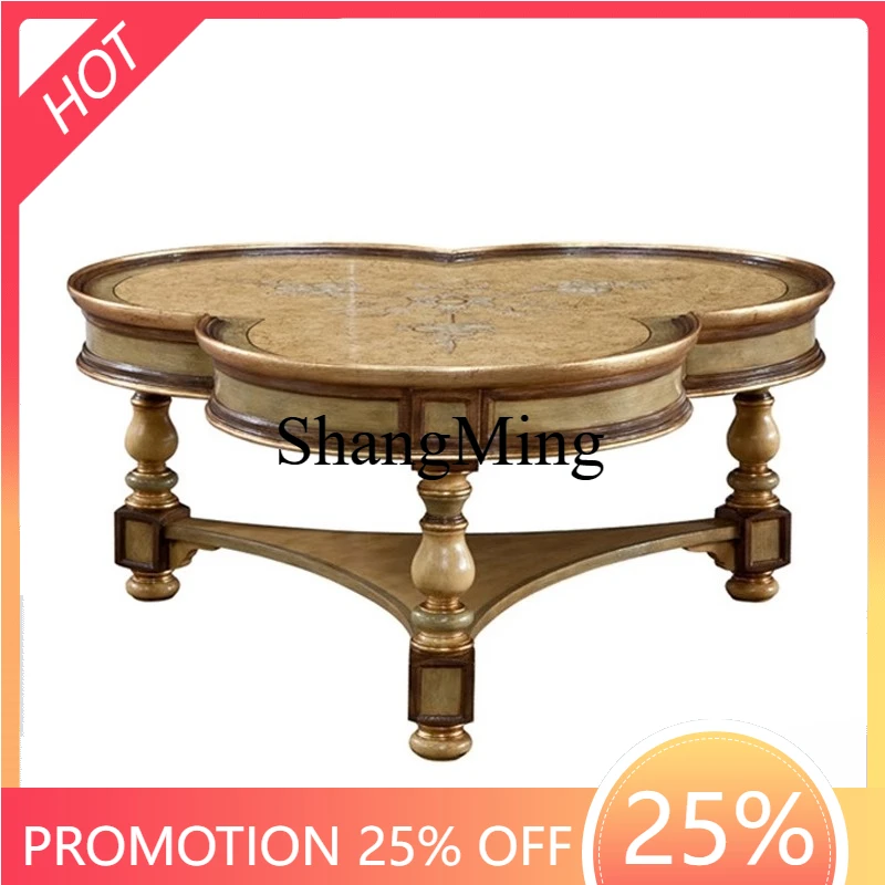 

ZYYnew modern solid wood sticker gold hand-painted engraved painting plum blossom shape gold brown khaki black coffee table