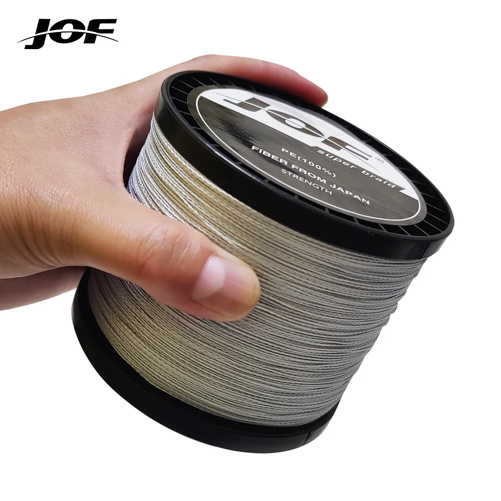 JOF 8-fach geflochtene PE-Angelschnur, 1000M 500M 300M, Multifilament, Salzwasser, Fliegenfischen, für Karpfen, 0,17MM-0,5MM