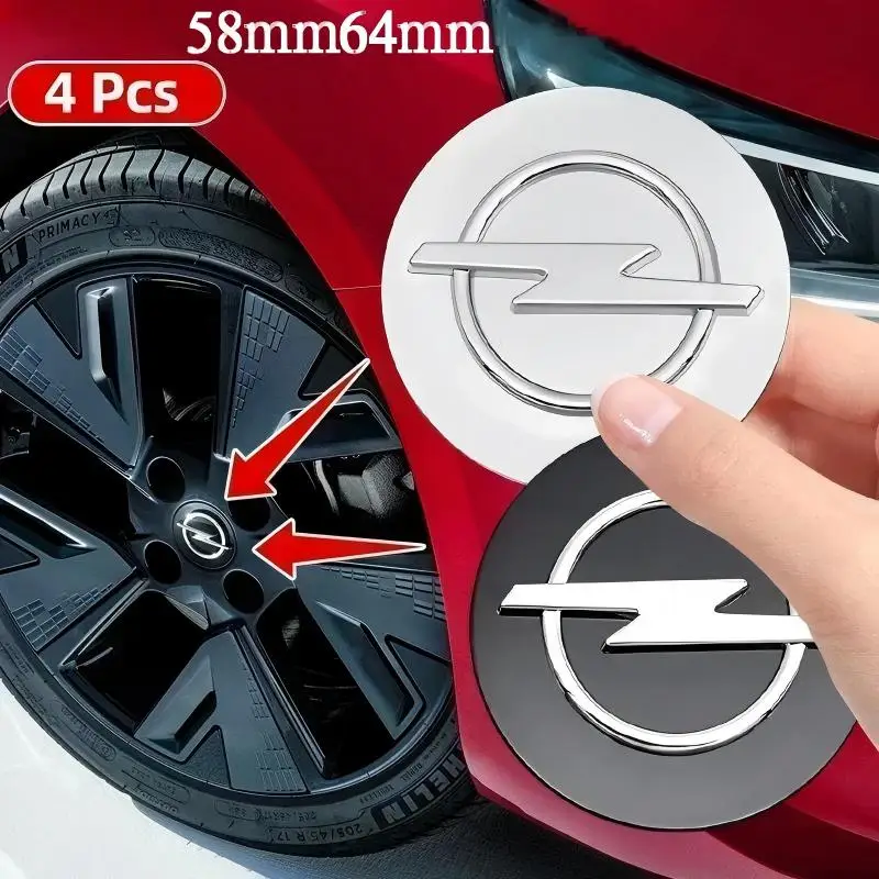 

4pcs 58mm 64mm Wheel Center Cap Logo Hub Cover Badge Emblem Fit For Opel Astra Antara ‌Zafira Tigra Rocks Mokka-e Corsa Insignia