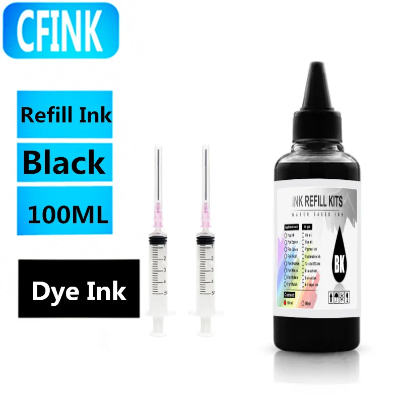 Dye Ink 100ml Refill Dye Ink Kit For HP 178 364 564 655 711 932 933 950 951 952 953 954 955 970 971 Inkjet Printer