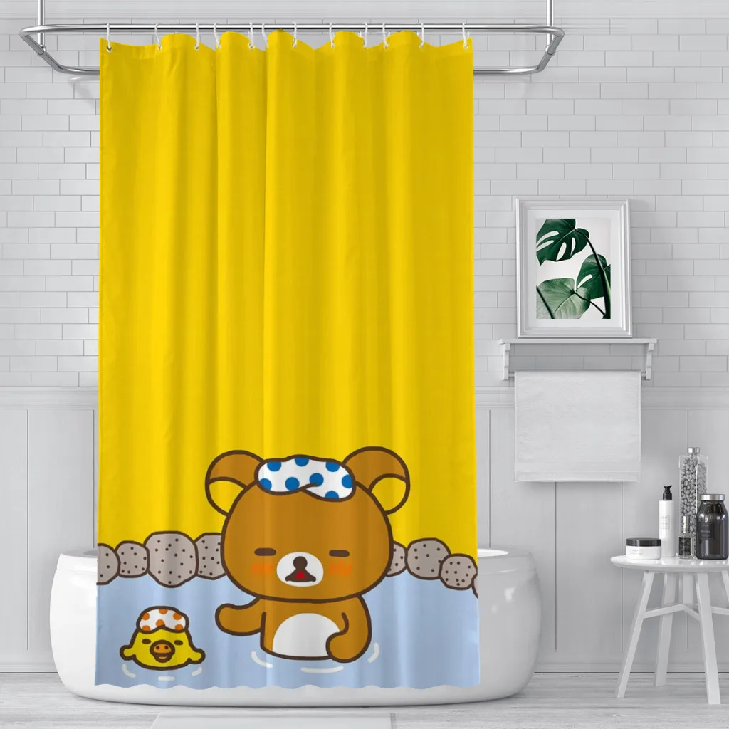 

Modern 3D Printing B-Rilakkuma Shower Curtain Landscape Bath Curtain With Hooks for Bathroom waterproof scenery