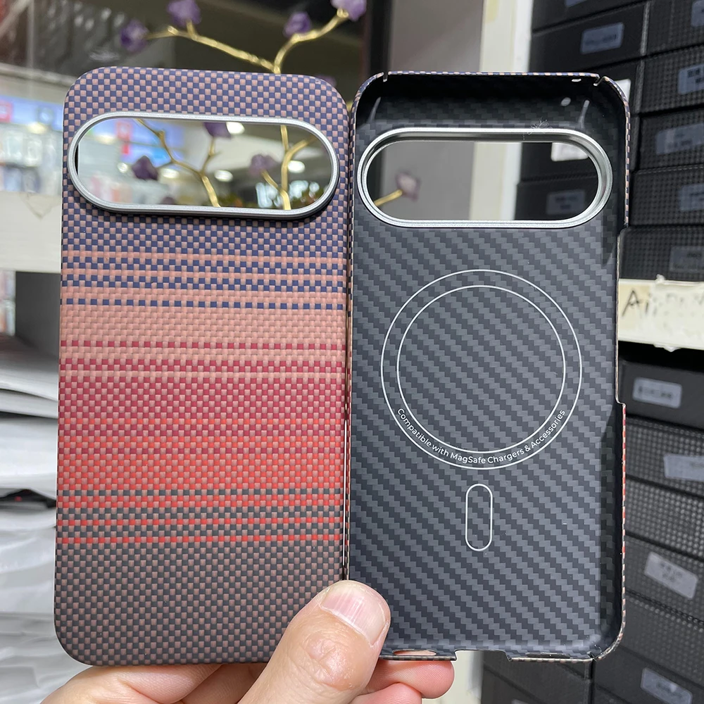 

Magnetic Aramid Fiber Case for Google Pixel 10/10 Pro/10 Pro XL Ultra Thin Bare Feel Lightweight Protective Carbon Texture Cover