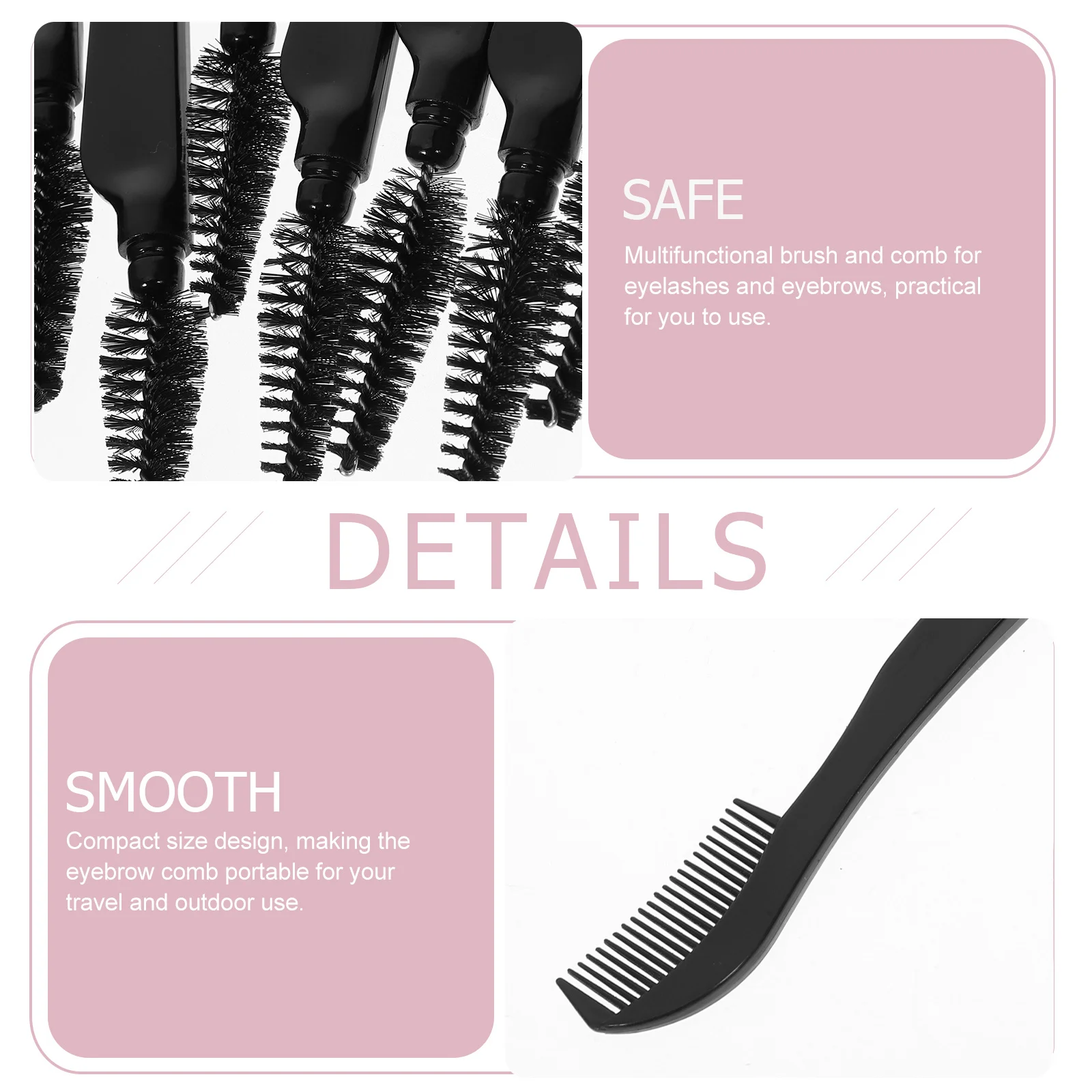 

10 Pcs Double-haired Eyebrow Brush Dual Head Eyelash Dual-sided Comb for Eyelashes Brushes Eyebrows and Fiber Wool Miss
