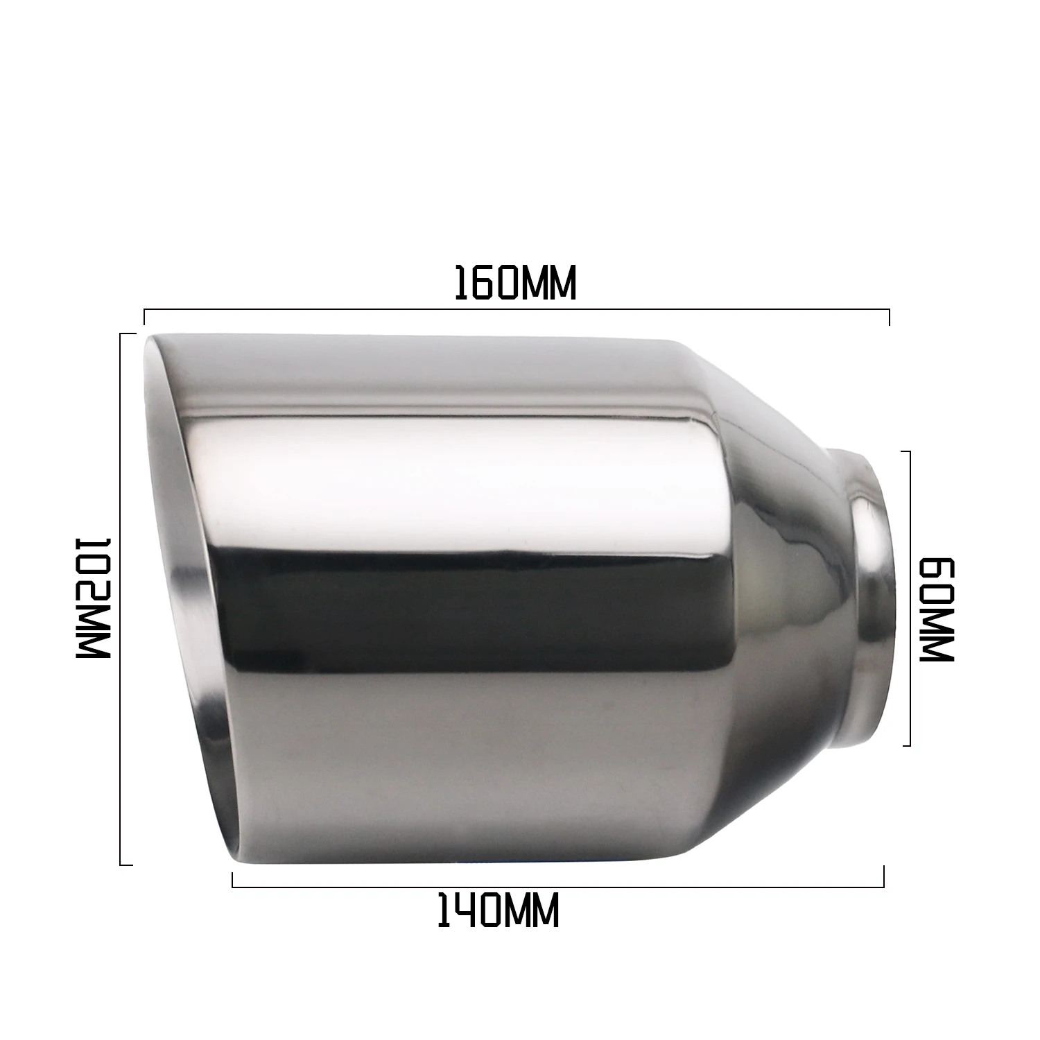 

Auto Parts Muffler Throat Nozzle End Tailpipe Stainless Steel Universal 2.5" Inlet 4'' outlet Exhaust Tips for Trucks