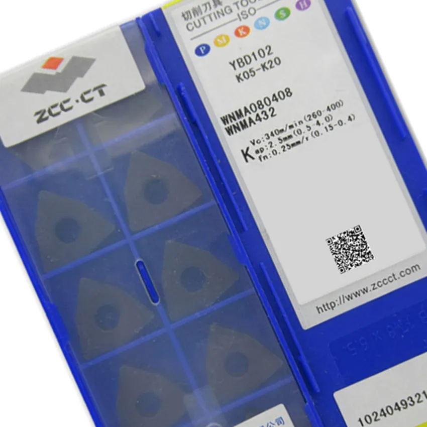 WNMA060408 YBD152/WNMA080408 YBD102/WNMA080412 YB7315 WNMA332 WNMA432 WNMA433 ZCC.CT insertos de carburo CNC para hierro fundido 10 unids/caja