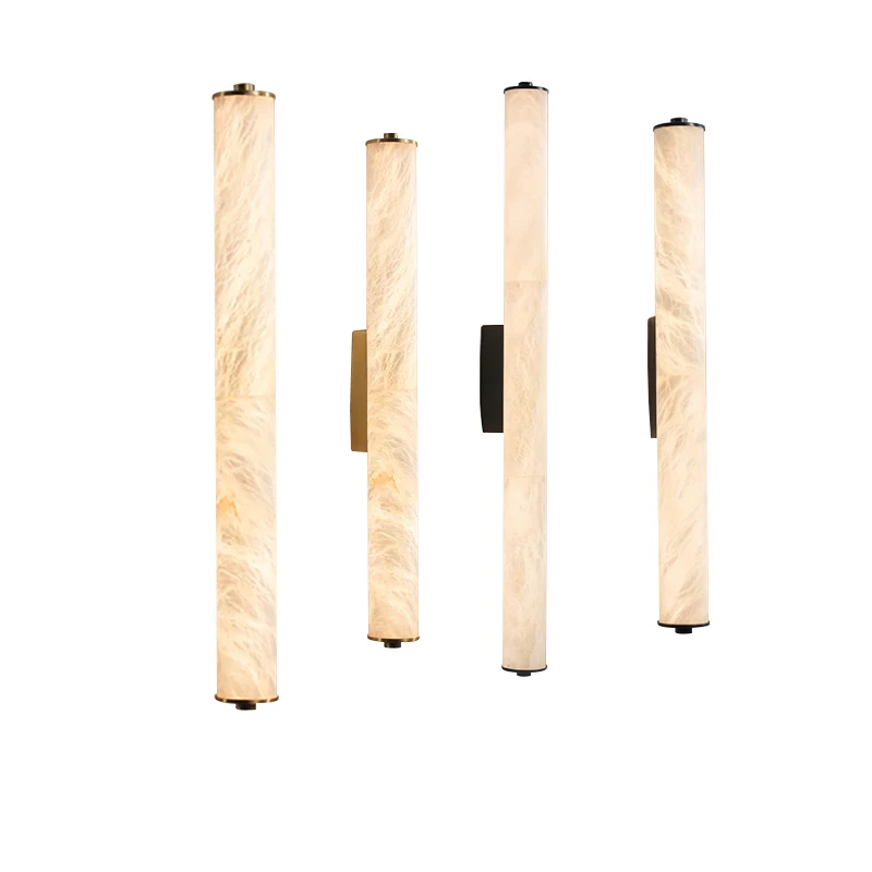 Black Gold Marble Wall Sconce Lamp Luxury Alabaster Wall Decor Light Fixture for Mirror Bathroom Bedside, Led Elegant Wall Lamps