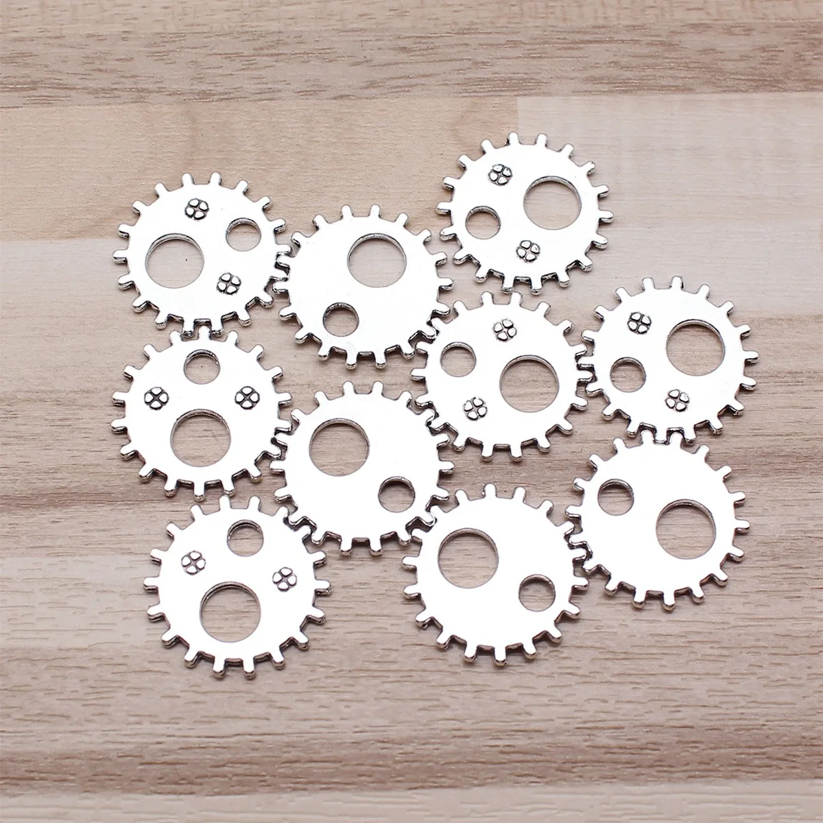 IFOCUS 10pcs/Lot Steampunk Gear Charms For DIY Jewelry Making Zinc Alloy 19x19mm/0.75x0.75inch