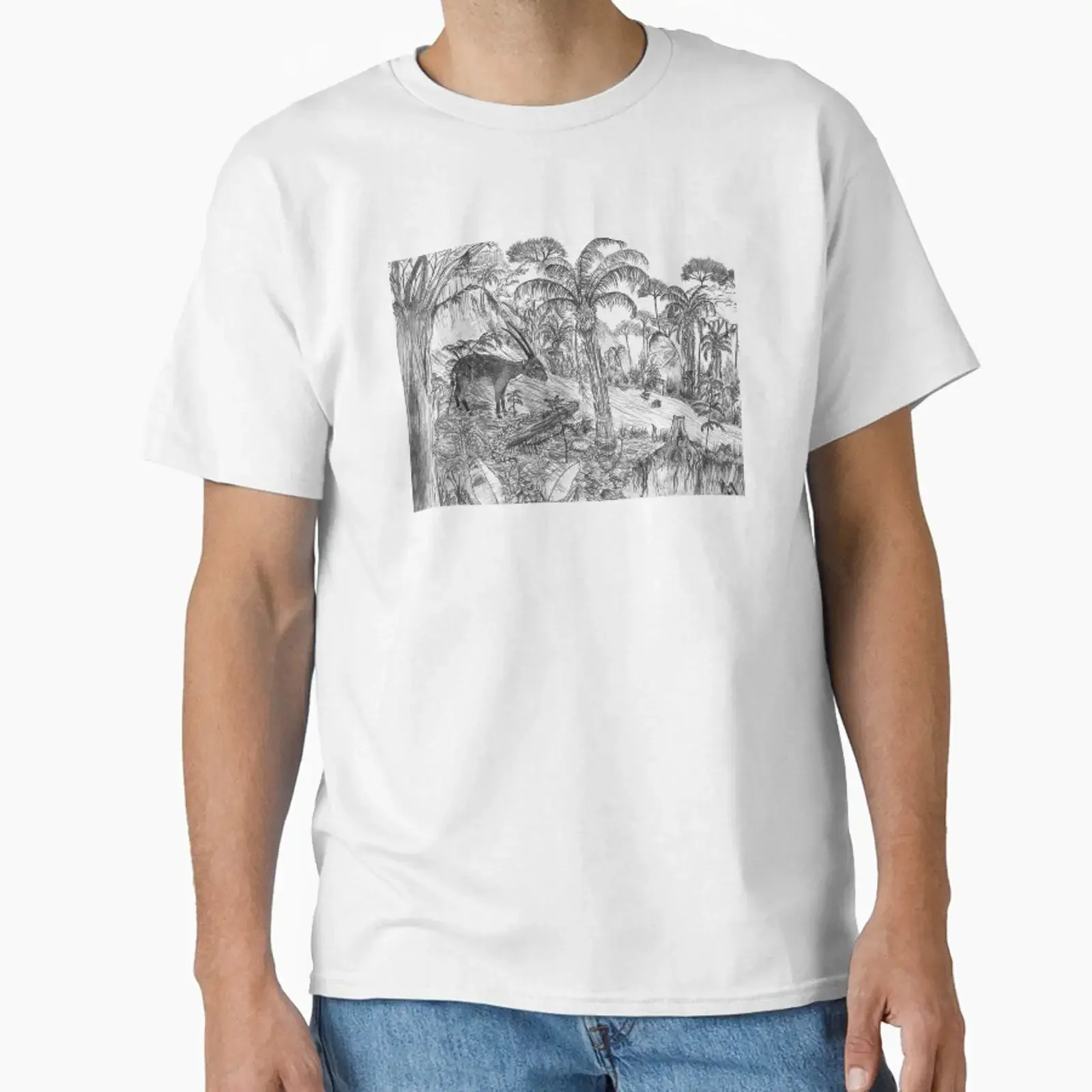 Saola Scene designed and sold by Ancient Realms vintage Washed homme Unisex Stylish Top For Everyday Wear fashion streetwear