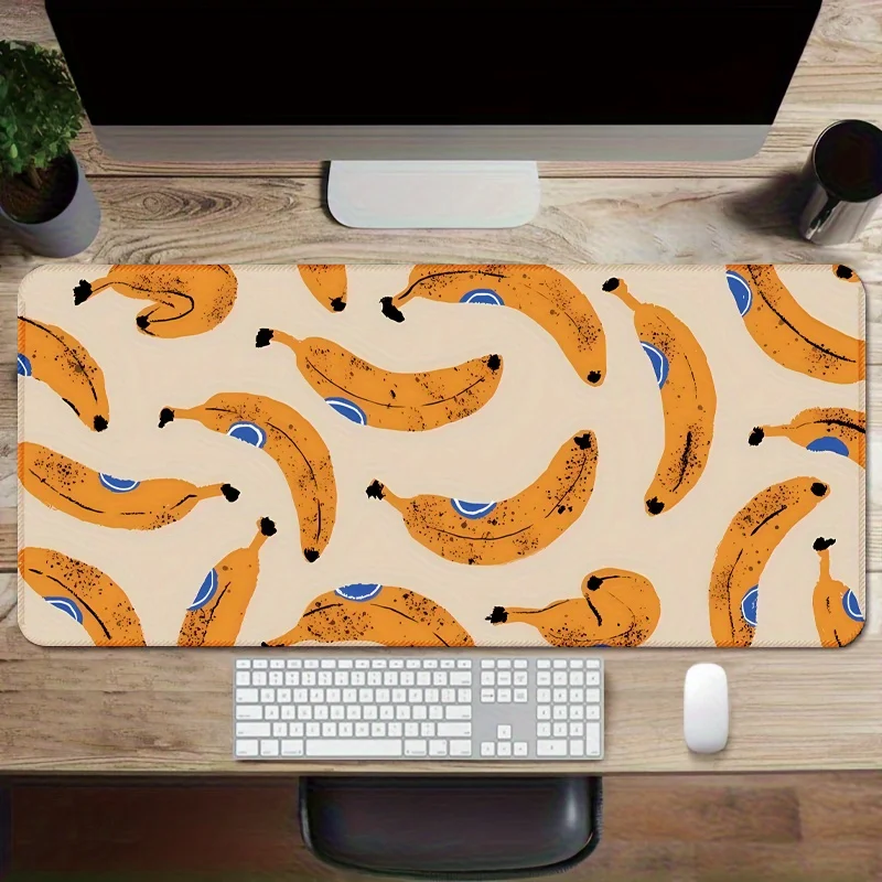 

Fun banana cartoon oversized mouse pad, anti-slip rubber lock edge office game computer notebook expansion board