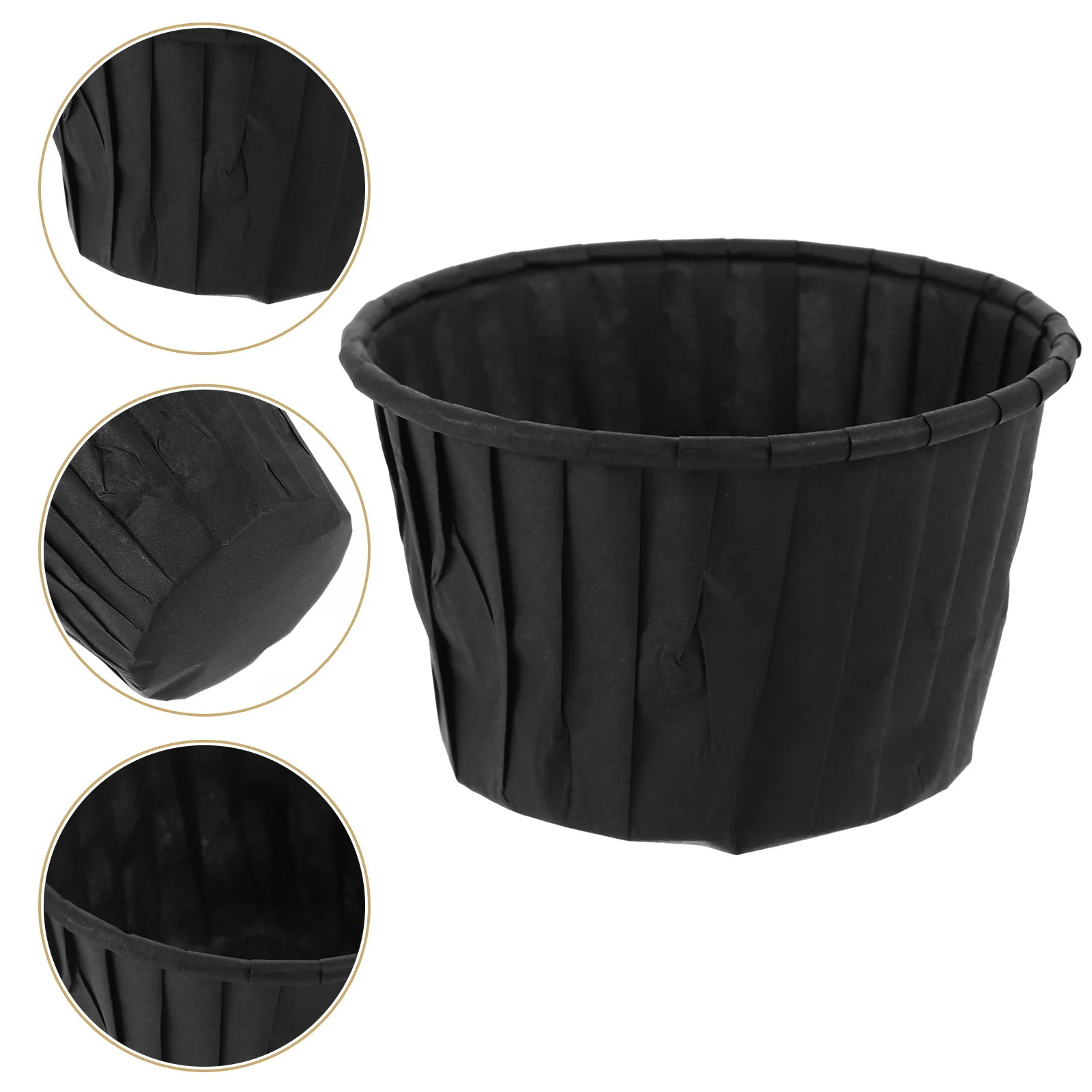 

60 PCS Paper Cups Cake Baking Supplies Cupcake Wrapper Accessory Thicken Muffin Black