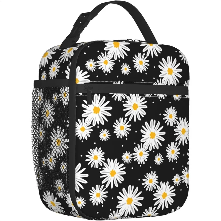 

Ланч-бокс с цветочным рисунком ромашки для девочек и мальчиков, женская изоляционная сумка для обеда, многоразовые термохолодильники, сумки для еды для школы, офиса, пикника