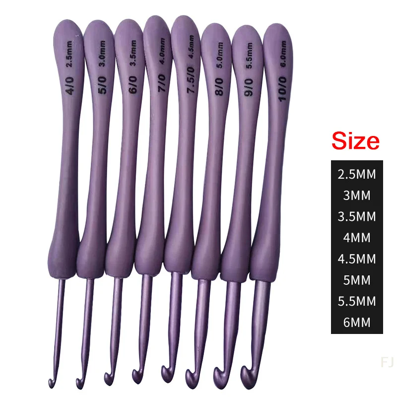 [YU]8Pcs 2.5-6.0mm Purple Crochet Hooks Set Craft Weaving Knitting Hooks Needles DIY Crochet For Sewing Crafts Stitching Tool