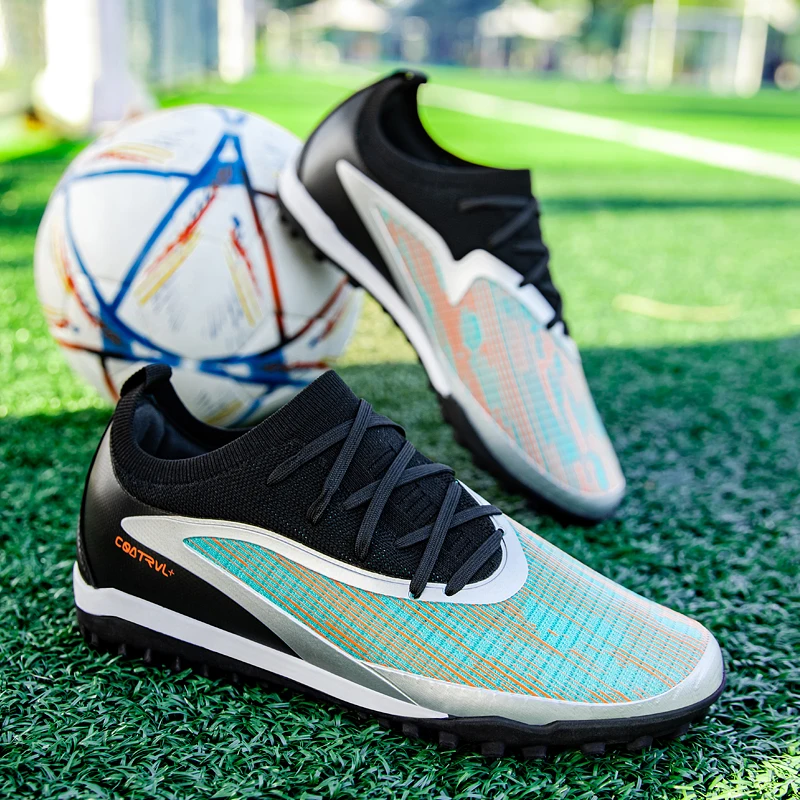 New Men Football Boots Non Slip Soccer Shoes Sport Outdoor Cleats Breathable Adult Long Spikes Training Boys Match Comfortable view 6