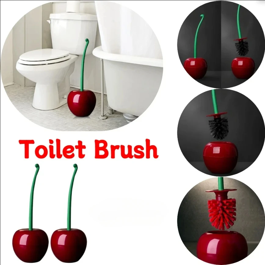 Cherry Shape Creative Long Handle Toilet Toilet Brush Clinker Shell Nylon Bathroom Cleaning Tools