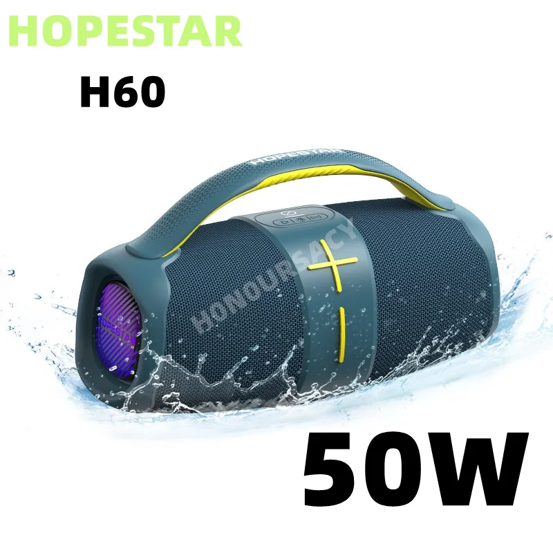 

HOPESTAR H60 Boombox Speakers Portable Bluetooth Super Subwoofer Mp3 Player High Power 50W Powerful Column Soundbox Audio Center