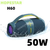 HOPESTAR H60 Boombox Speakers Portable Bluetooth Super Subwoofer Mp3 Player High Power 50W Powerful Column Soundbox Audio Center