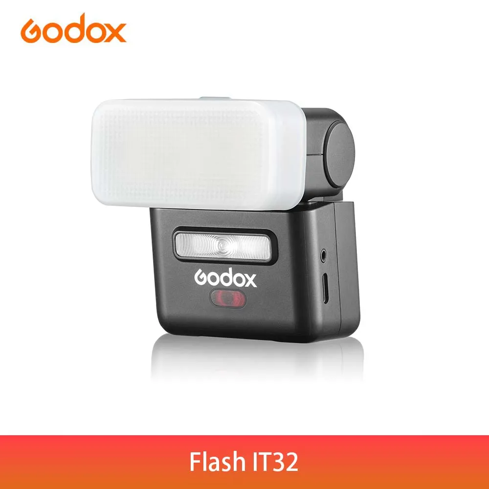 Godox iT32 TTL HSS Flash GN18 2.4G Wireless Rotating Head + 2PCS Tempered Glass Screen Protector 9H for DSLR Mirrorless