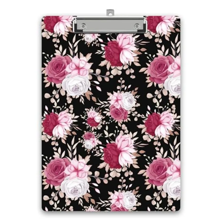 

Floral Clipboard Vintage Clip Boards for Teacher Nurse Students Classroom Office Wood Design Clipboards with Low Profile Metal