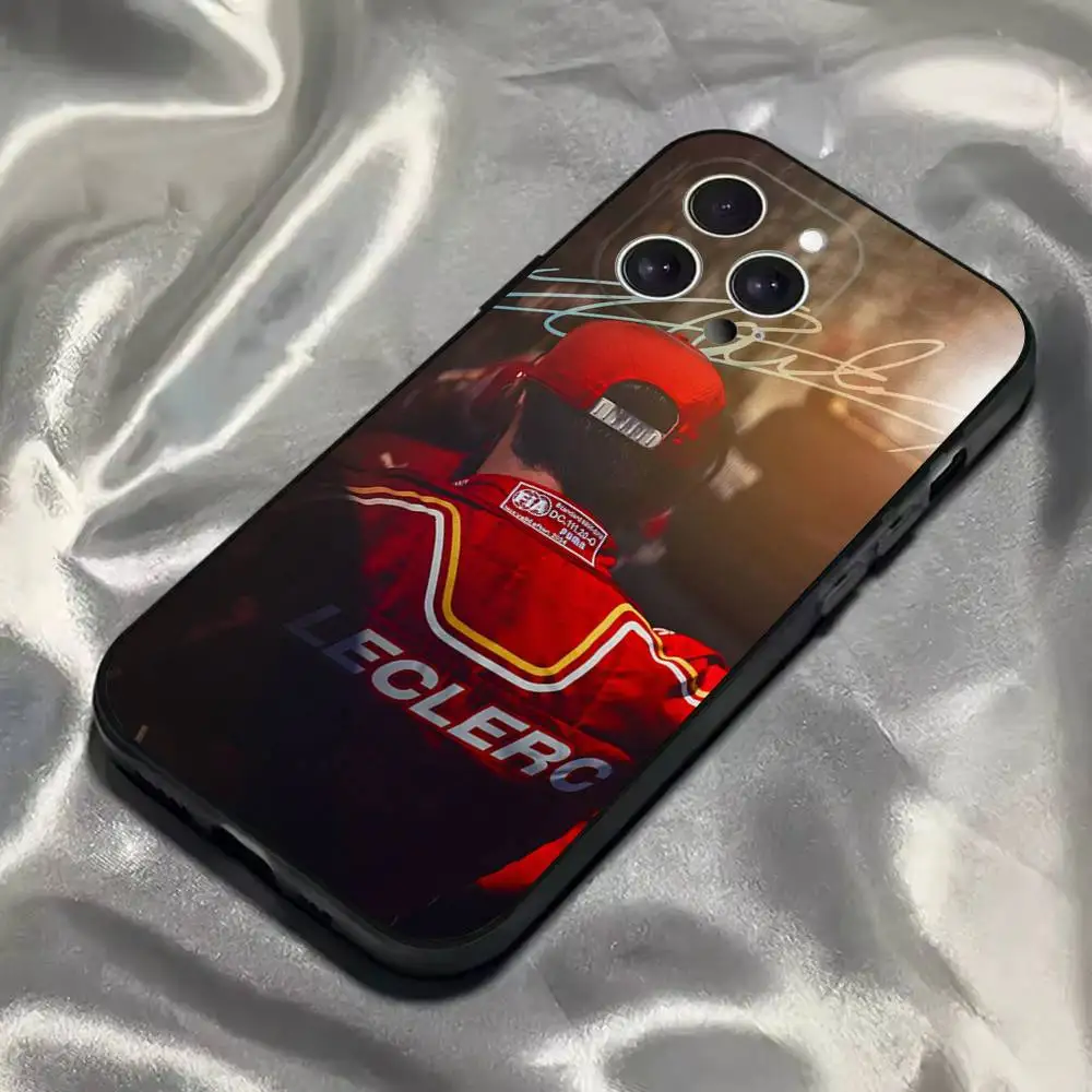 حافظة هاتف Charles Leclerc لهاتف iPhone 16,15,14,13,12,11,Pro,Max,Plus,X,XS,SE4,E,Mini,Soft Black Case