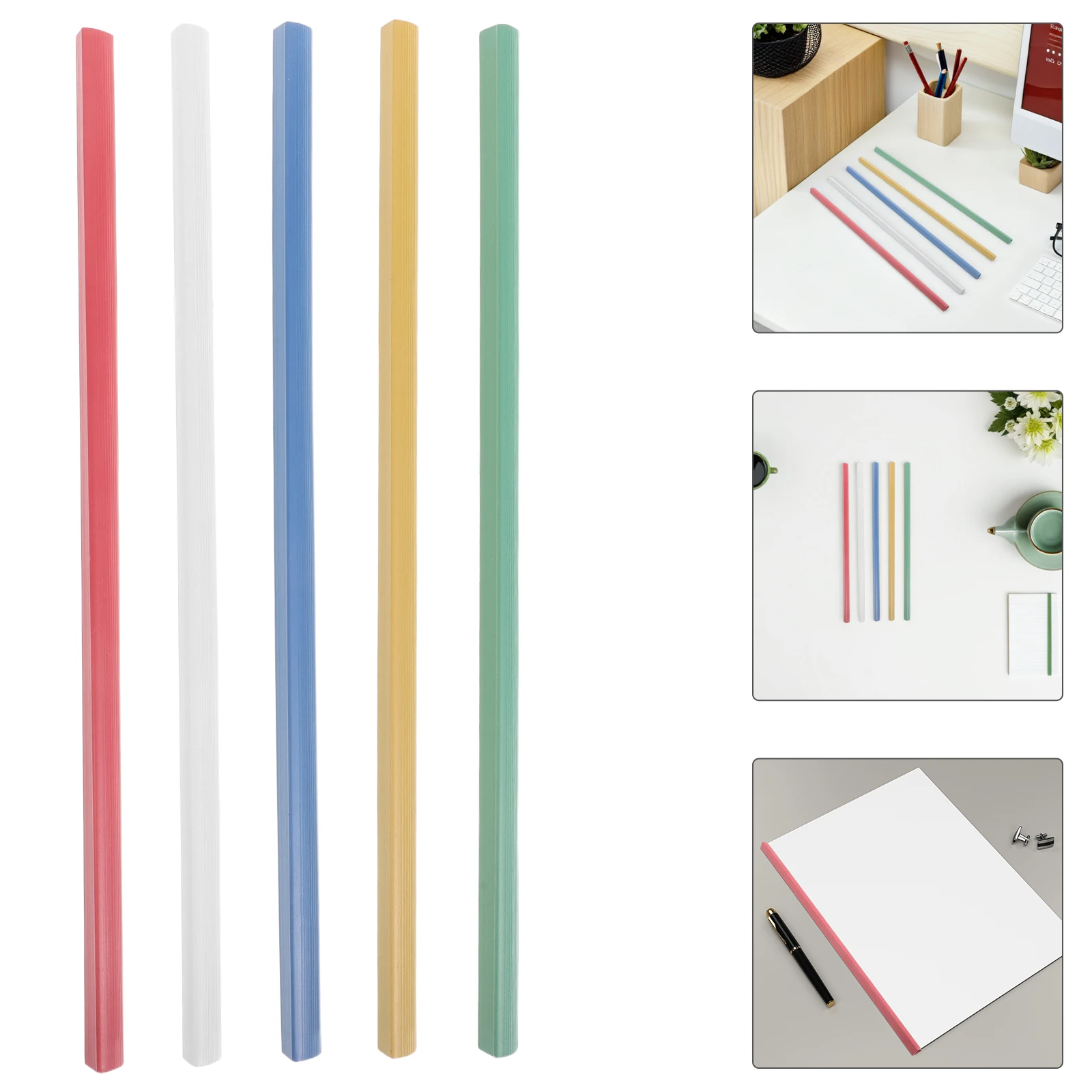 

25pcs Slide Grip A4 Report Folder Spine File Document Adjustable Capacity Plastic Binding Fastener Medium Binder Clips Folder