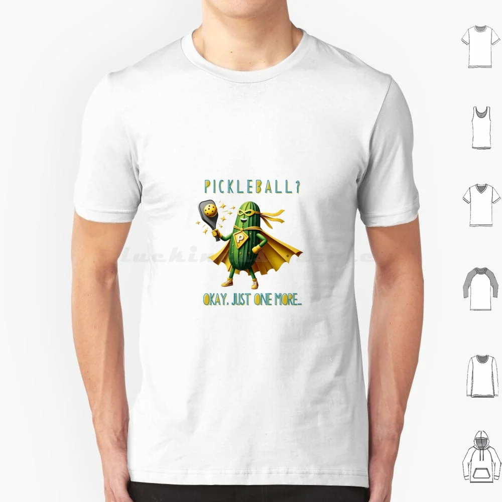 Pickleball ? Okay, juste un dernier... T-shirt grande taille 100% coton Pickleball Persistence Pickleman Superhero Paper Art Fun