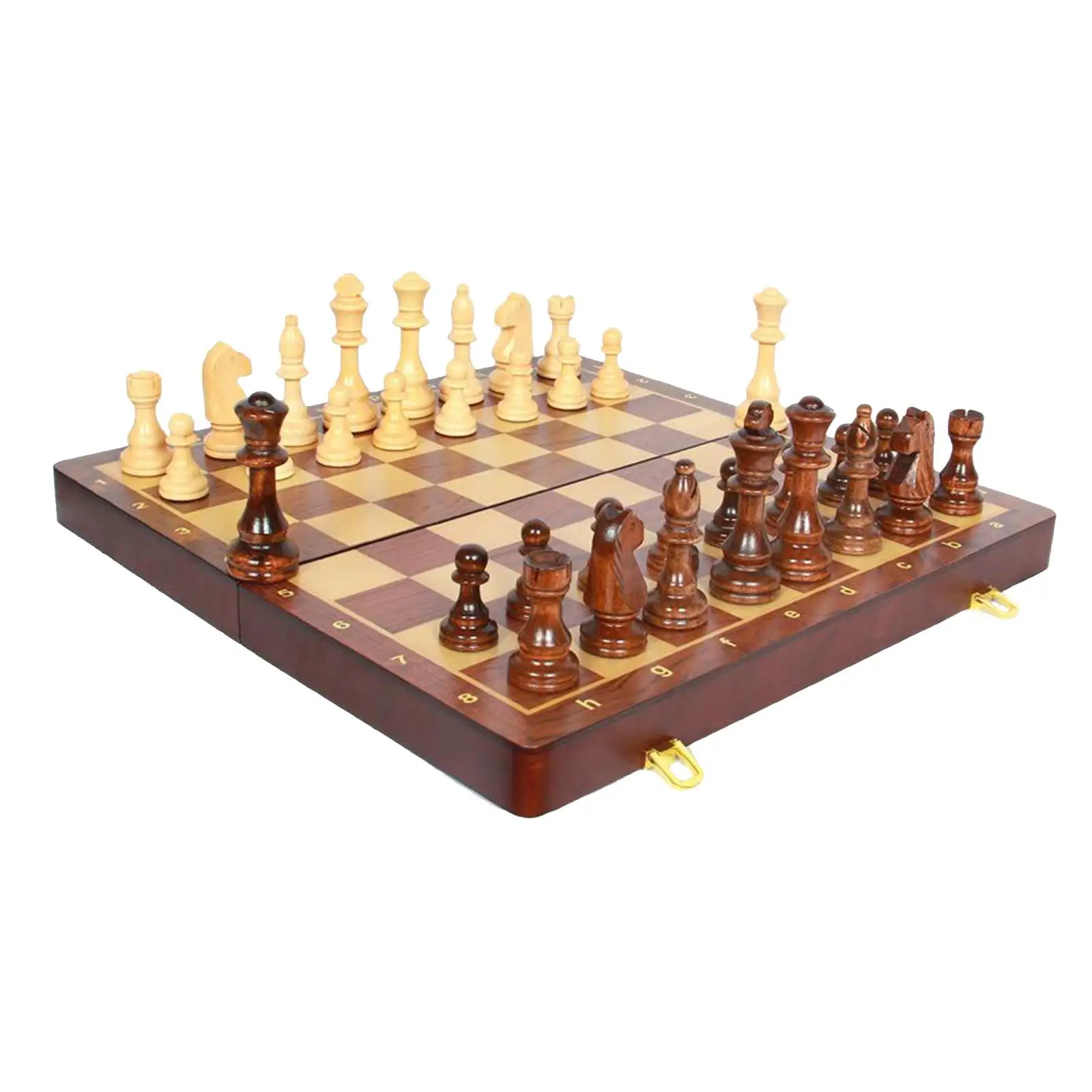 2 Pack Vintage Wooden Chess Set Folding Chessboard Wood Board Great Gift