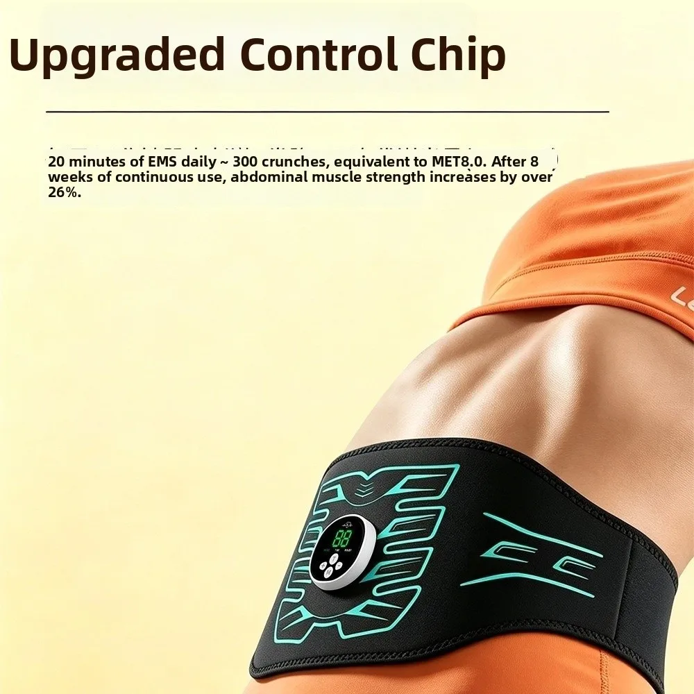 EMS Abdominal Toning Belt USB Recharge Smart Muscle Toner Trainer Wireless Adjustable EMS Muscle Stimulator Home Gym