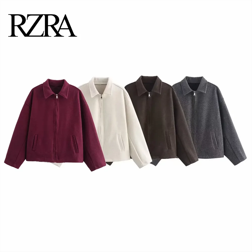 RZRA 2024 four-color loose versatile casual style lapel long-sleeved jacket winter coat women's clothing