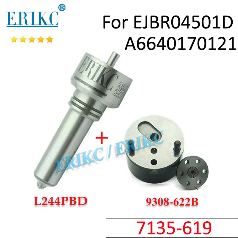 7135-619 Original Common Rail Injector Repair Kits Control Valve 9308-622B Nozzle L244PRD for Ssangyong EJBR04501D A6640170121