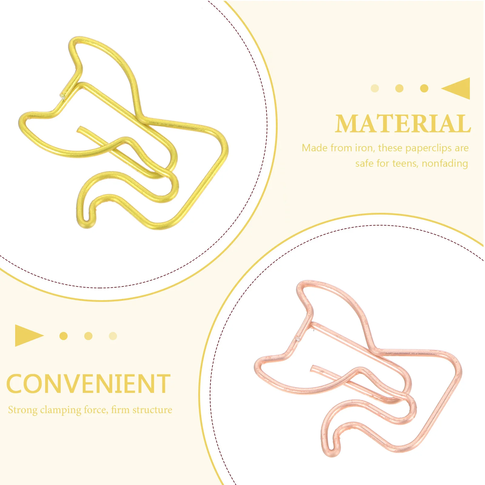 30Pcs Cat Shaped Paper Clips Unique Design Decorative Wire Clips for Memos Photos Documents Office Home Study Tools