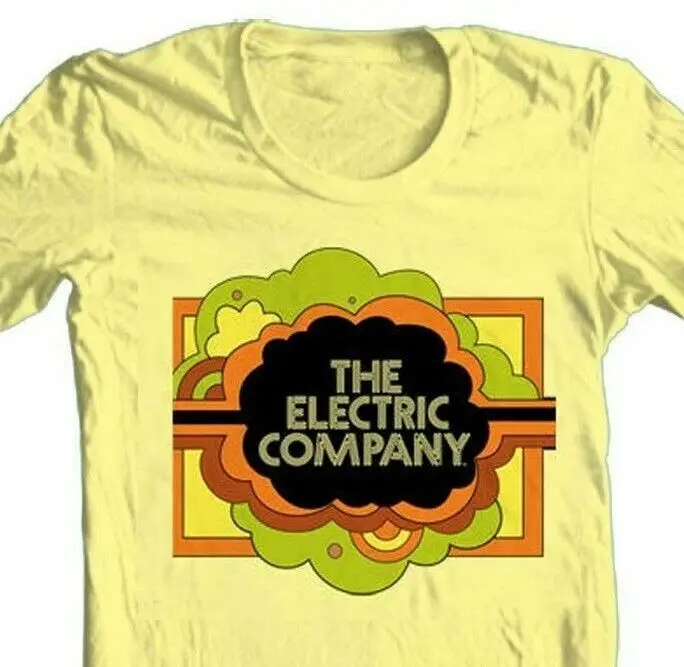 The Electric Company T-shirt vintage 70s TV show 100% cotton graphic yellow tee