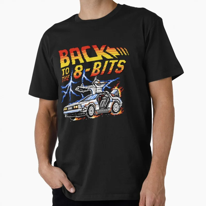 

back to the 8 bits Retro Time Machine Back To The Future Vintage Sic Fi Gift t shirt 80s movies Graphic Clothes All size Tops