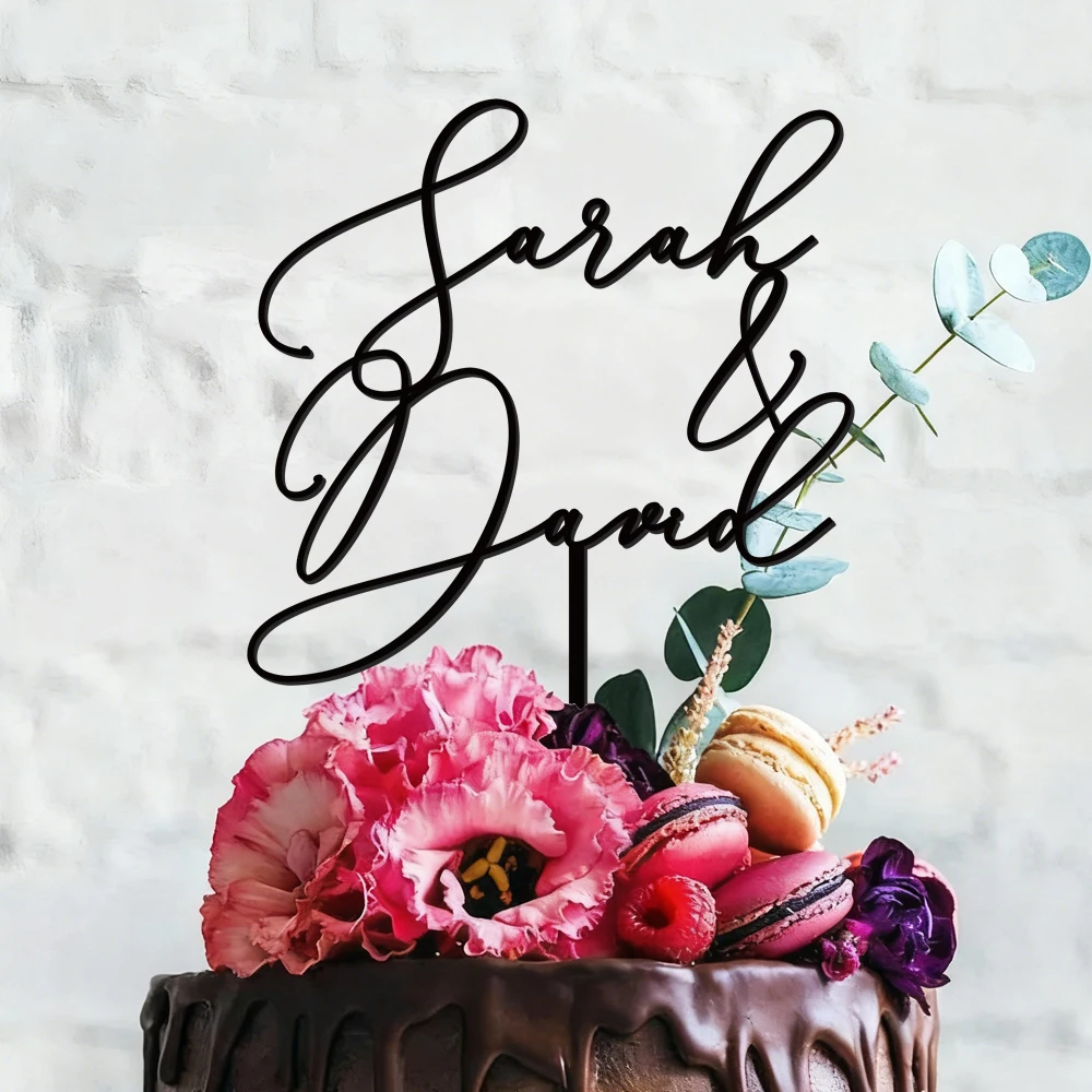

Personalized Cake Topper for Wedding Cake Toppers Bride and Groom, Custom Acrylic Cake Topper, Personalized Name Cake Topper