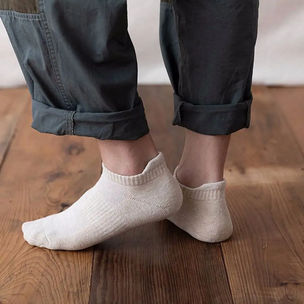 

Casual All-match Summer Solid Color Cotton Shallow Hosiery Boat Socks Men's Socks Low-top Socks