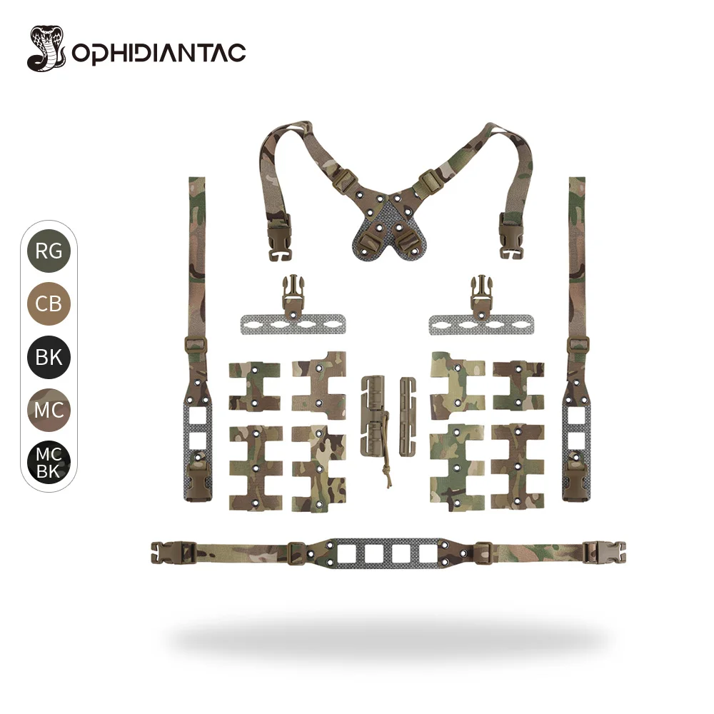 

OPHIDIANTAC Free Combination Modular Chest Rig Quick Release Design MOLLE Chest Rig V2 for Air Soft Sport CS Game