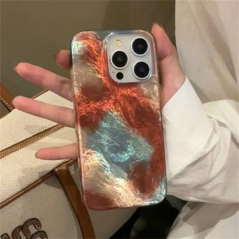 Korean Cute Dog Stripes Gradient Phone Case for IPhone 17 16 15 14 13 11 12 Pro Max Plus Lovely Puppy Vortex Pattern Cover Funda