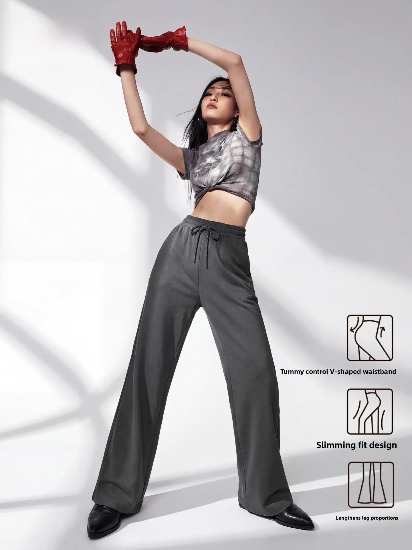 

Женские брюки для йоги MJsle с высокой талией, прямые, из смесового хлопка, повседневные, спортивные, для похудения, весна-осень, фасон «клеш»