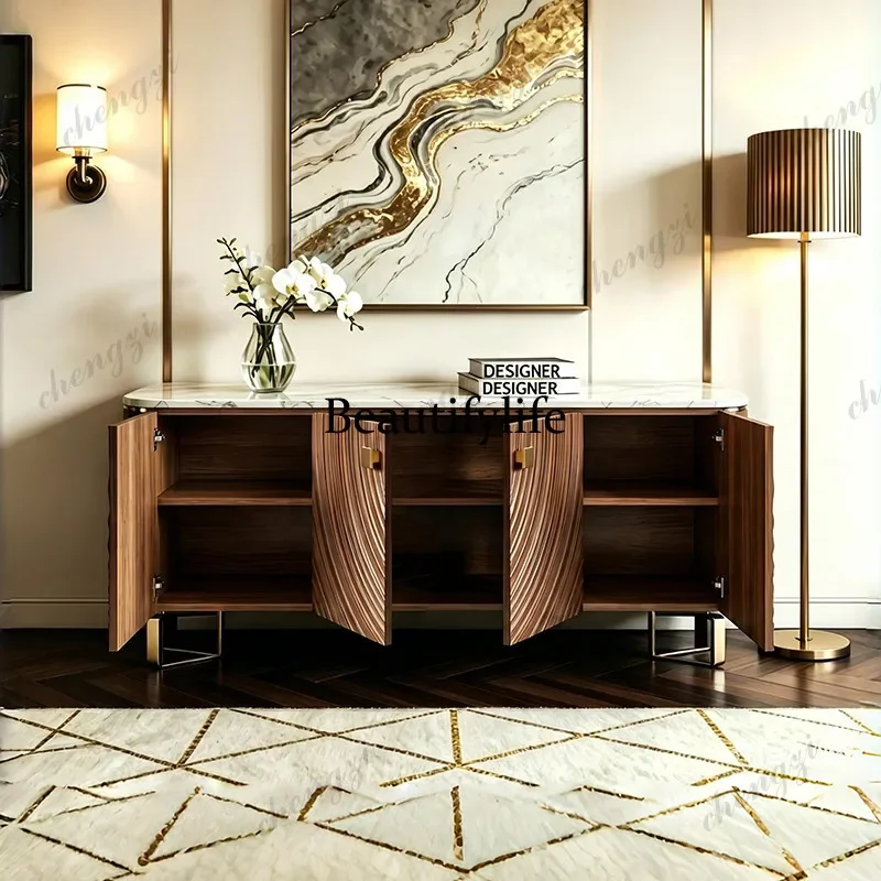 A4567 Italian light luxury designer marble dining side cabinet artistic feeling villa wall locker high-end porch cabinet
