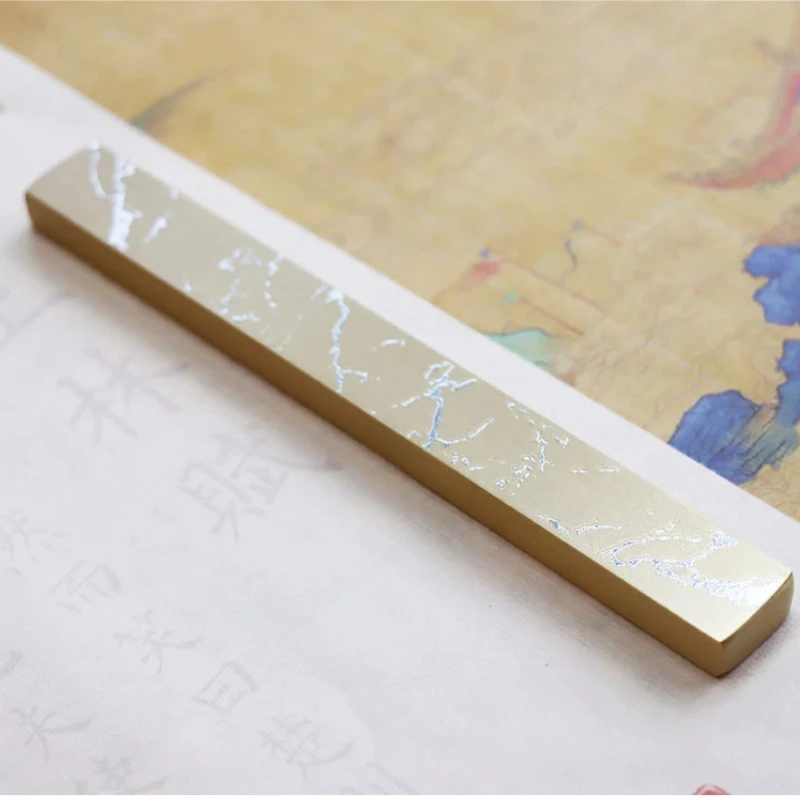 Brass Paperweight Metal Calligraphy Press Weight Desktop Decor Ornament for Painting Writing Book Page Holding Office Stationery