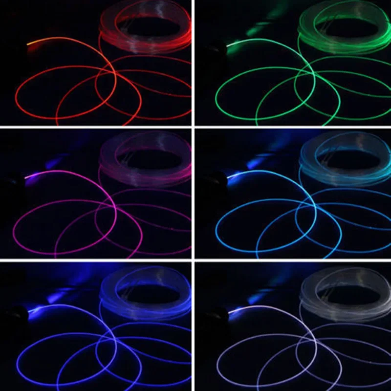 PMMA Side Glow Optic Fiber Cable High Brightness For Car LED Lights Fiber Hanging Lamp Home Party Decoration 1m X1.5 To4mm
