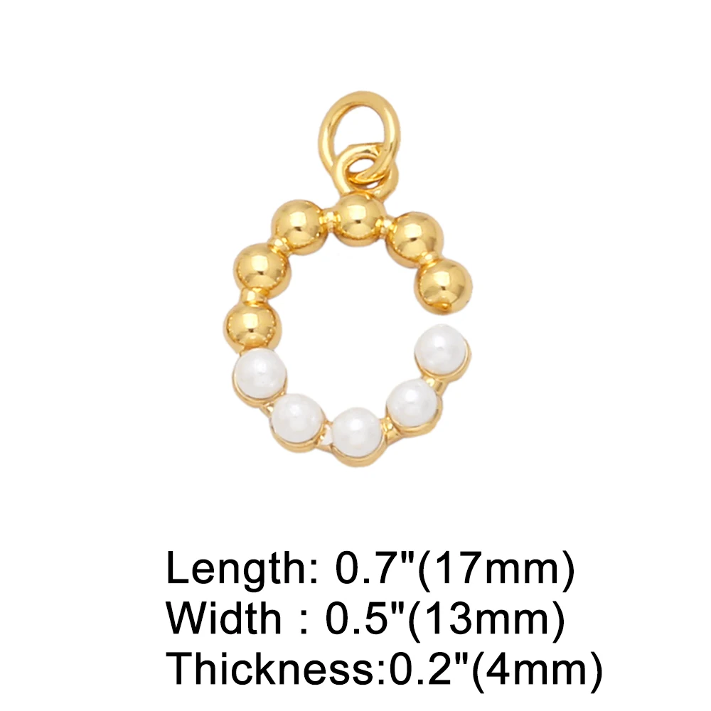 OCESRIO Fashion A to Z Letter pendant for Necklace Copper Gold Plated Handmade Name Alphabet Jewellery Making Supplies pdta772