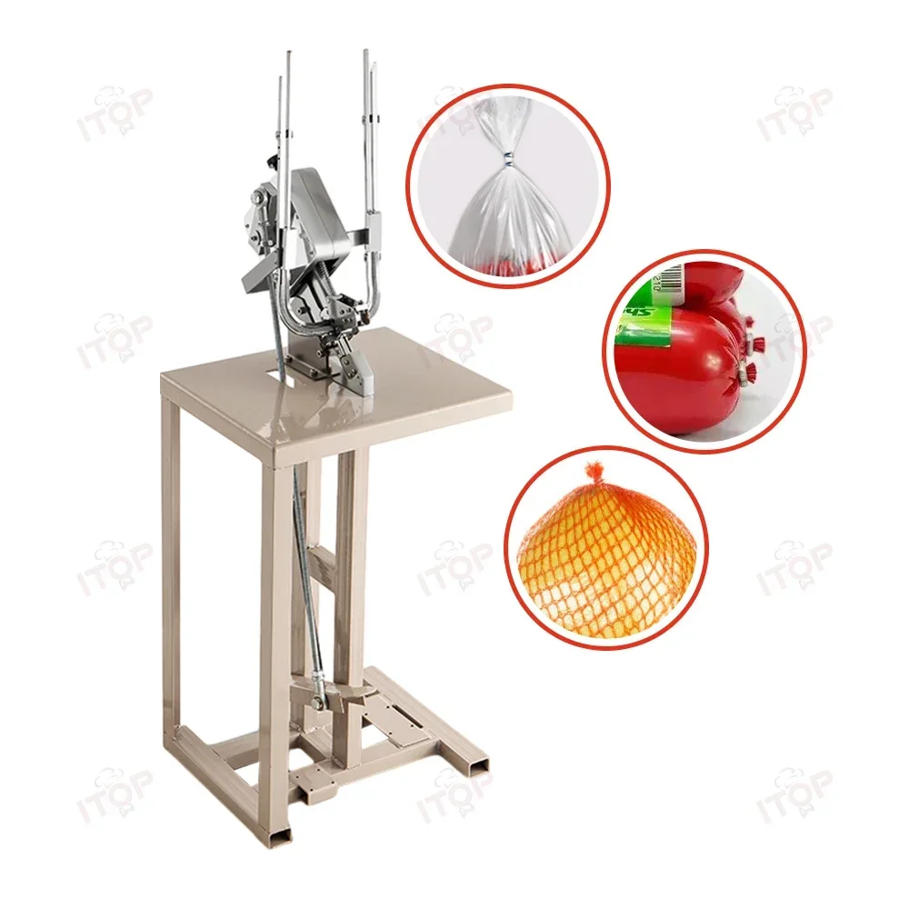 

Mesh Bag Tying Clipping Machine With Automatic Cutting Foot Pedal Double Row Ham Sausage Clipper Sealing Machine