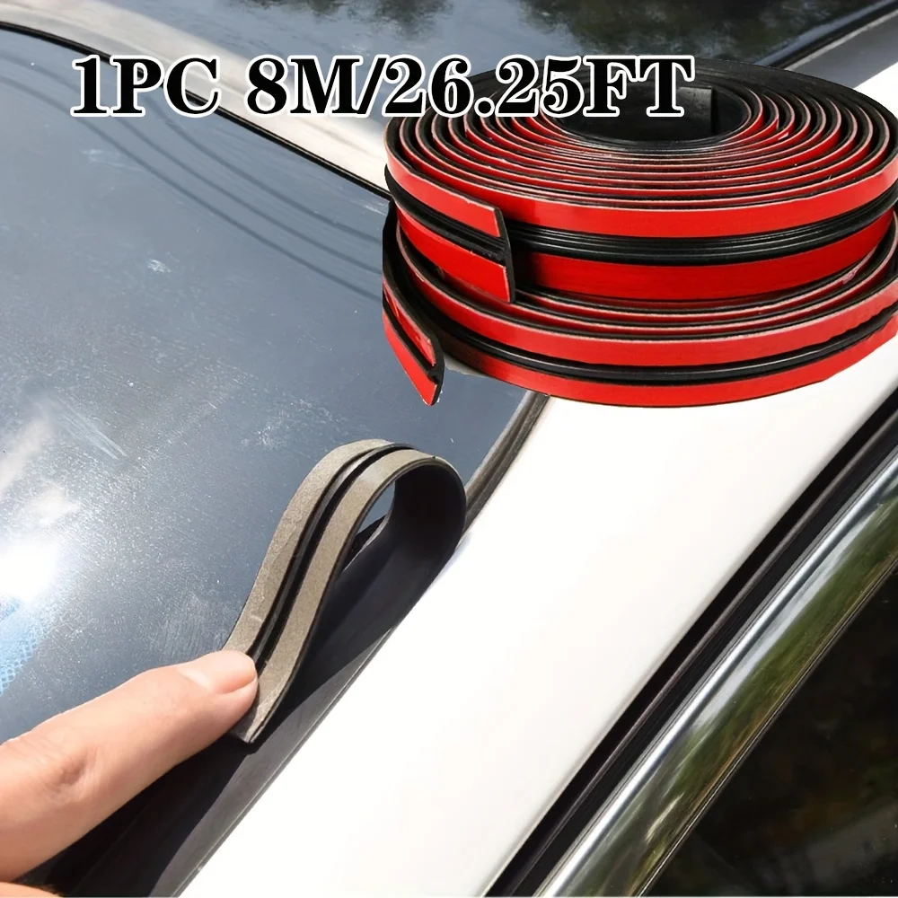 2/4m Rubber T-Shape Windshield Weatherstripping - Waterproof, Soundproof, and Dustproof for Car Windows, Ideal for Front