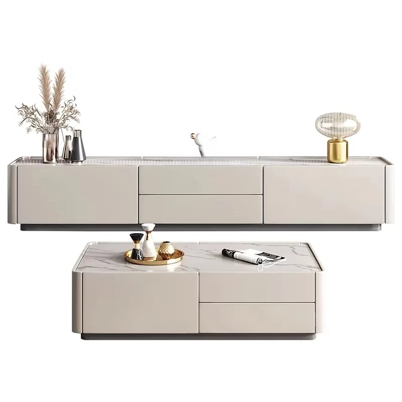 Simple modern coffee table, TV cabinet combination high-end floor-to-ceiling home furniture simple living room style
