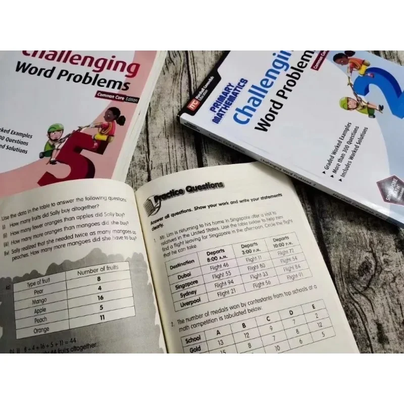 Challenging Word Problems Singapore Math Us Edition 6 Volumes Children's Genuine English Learning Books
