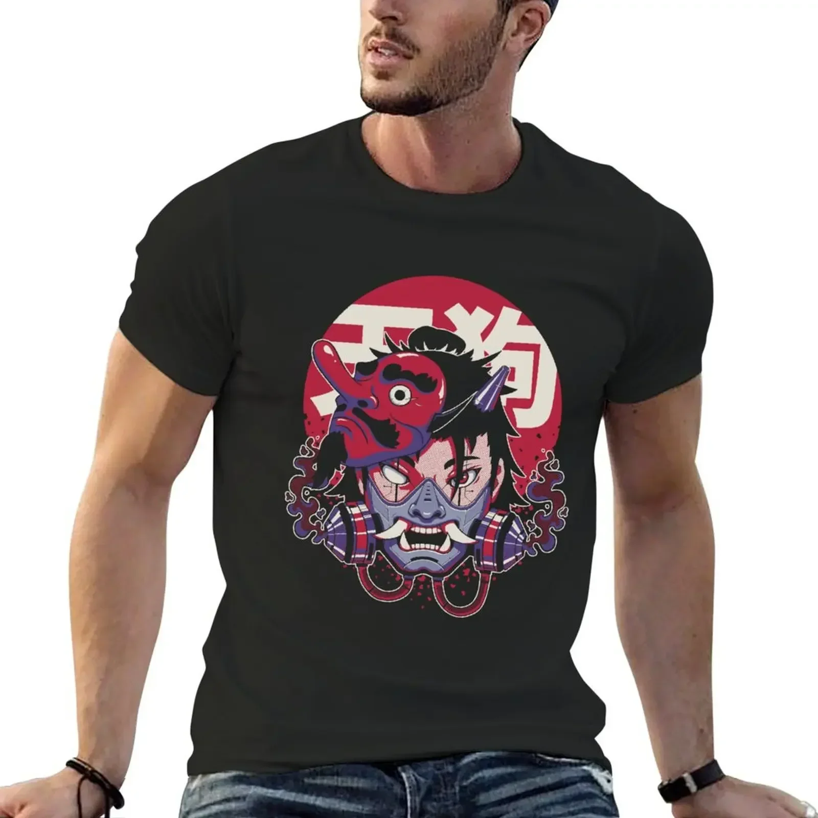 Cyber Tengu T-Shirt Short sleeve tee anime t shirts new edition compression shirt men